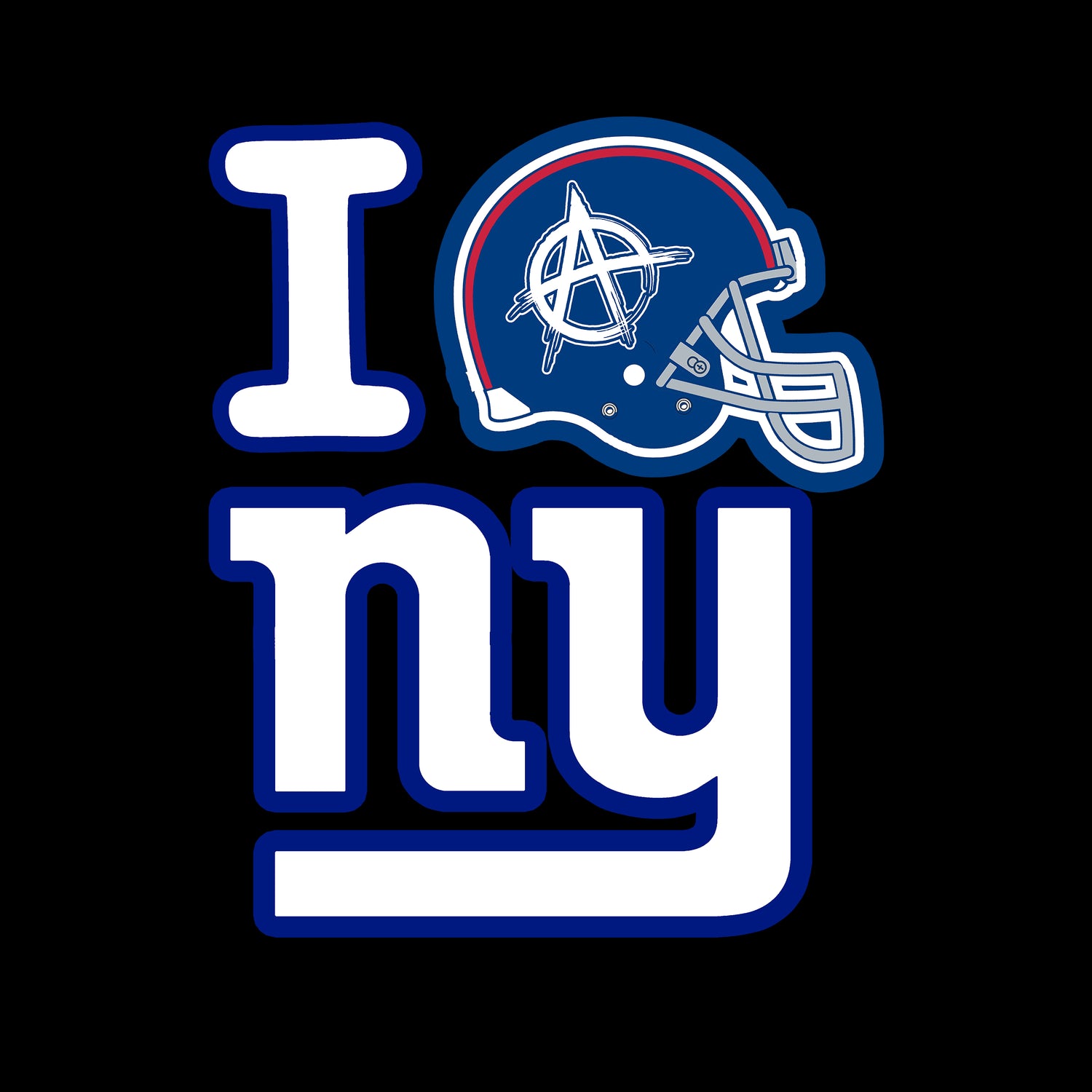 I ARTICHOKEUSA NY. NY GIANTS FAN ART. KIDS.