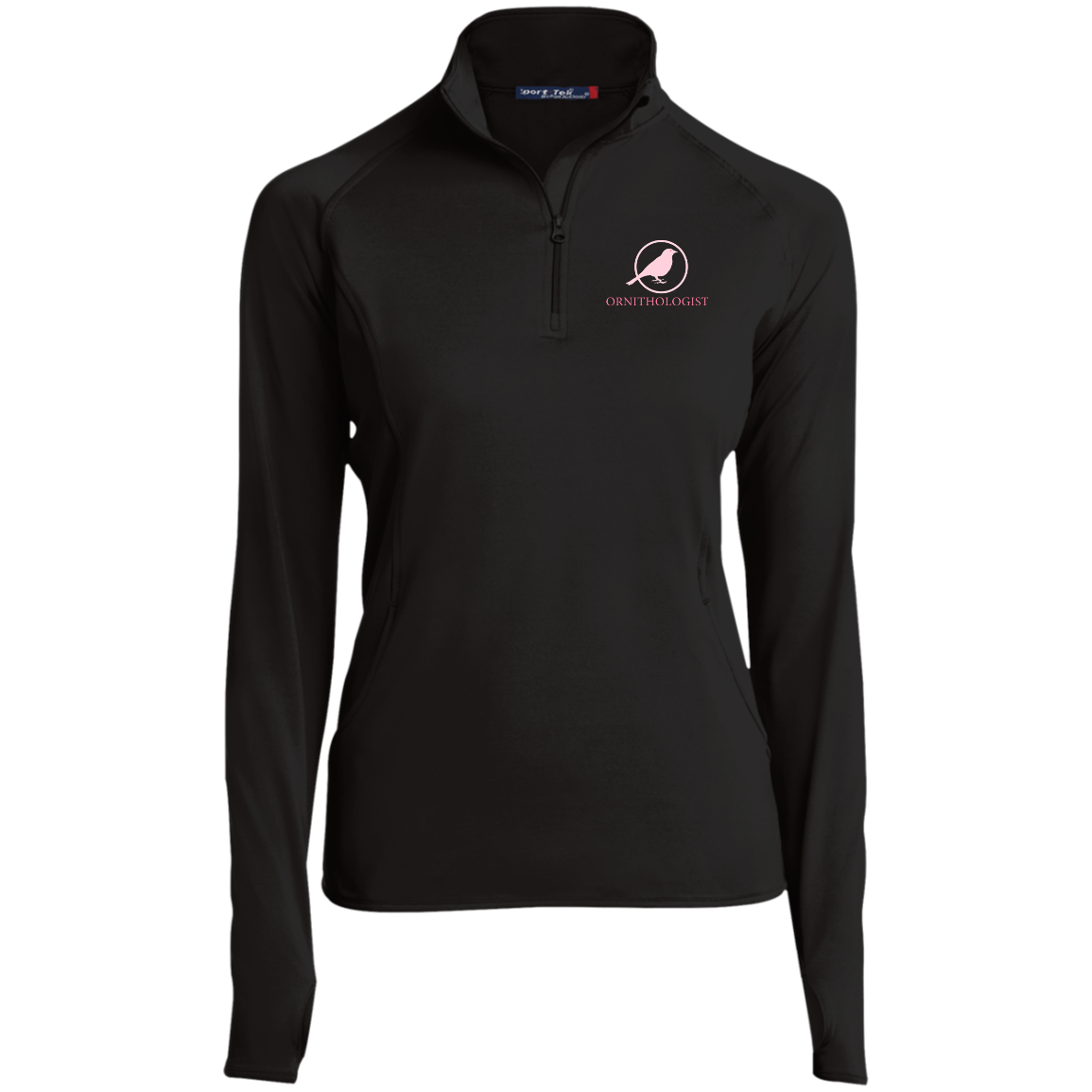OPG Custom Design # 24. Ornithologist. A person who studies or is an expert on birds. Ladies' 1/2 Zip Performance Pullover