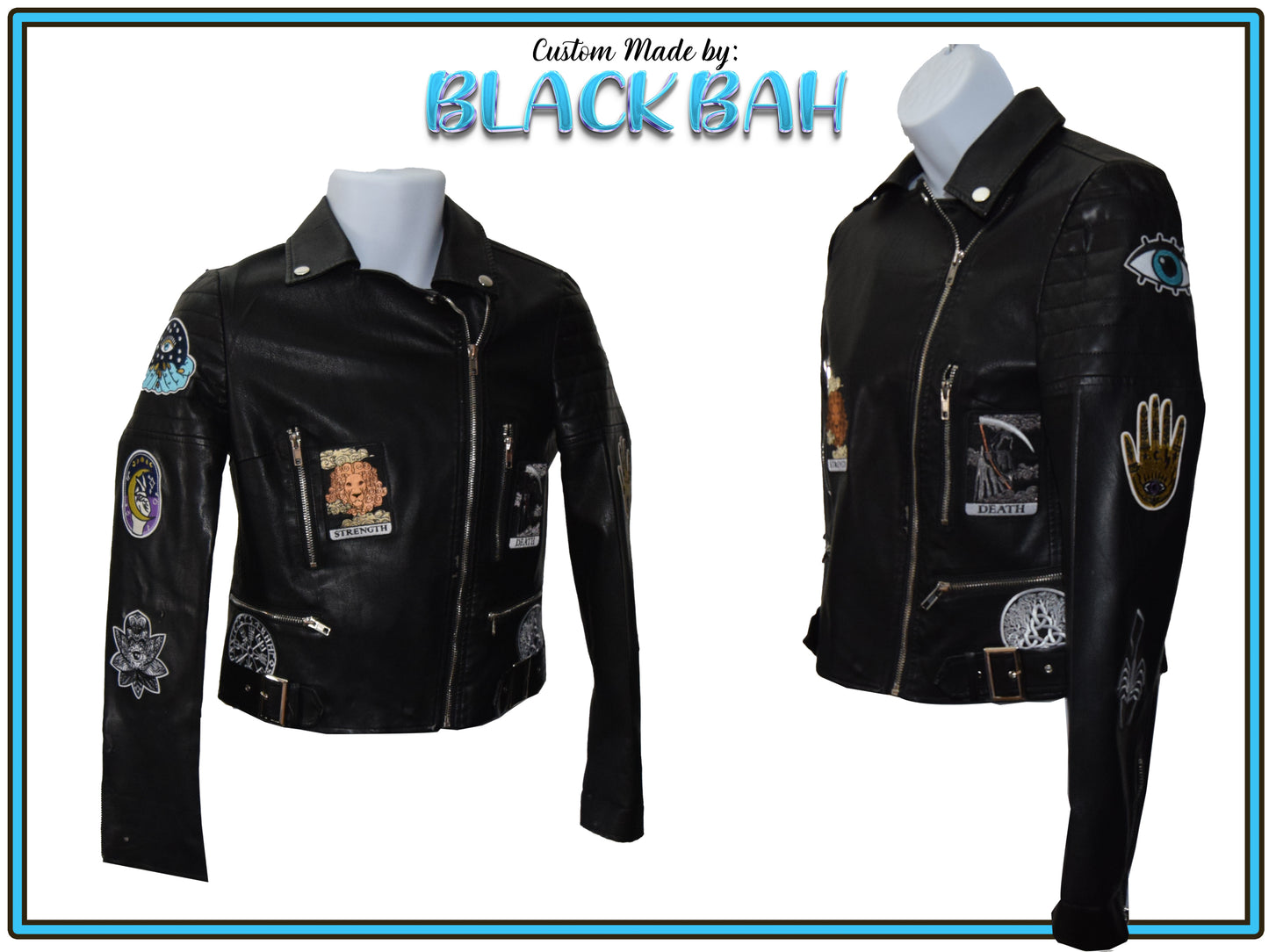 Faux Leather Evil Eye Jacket