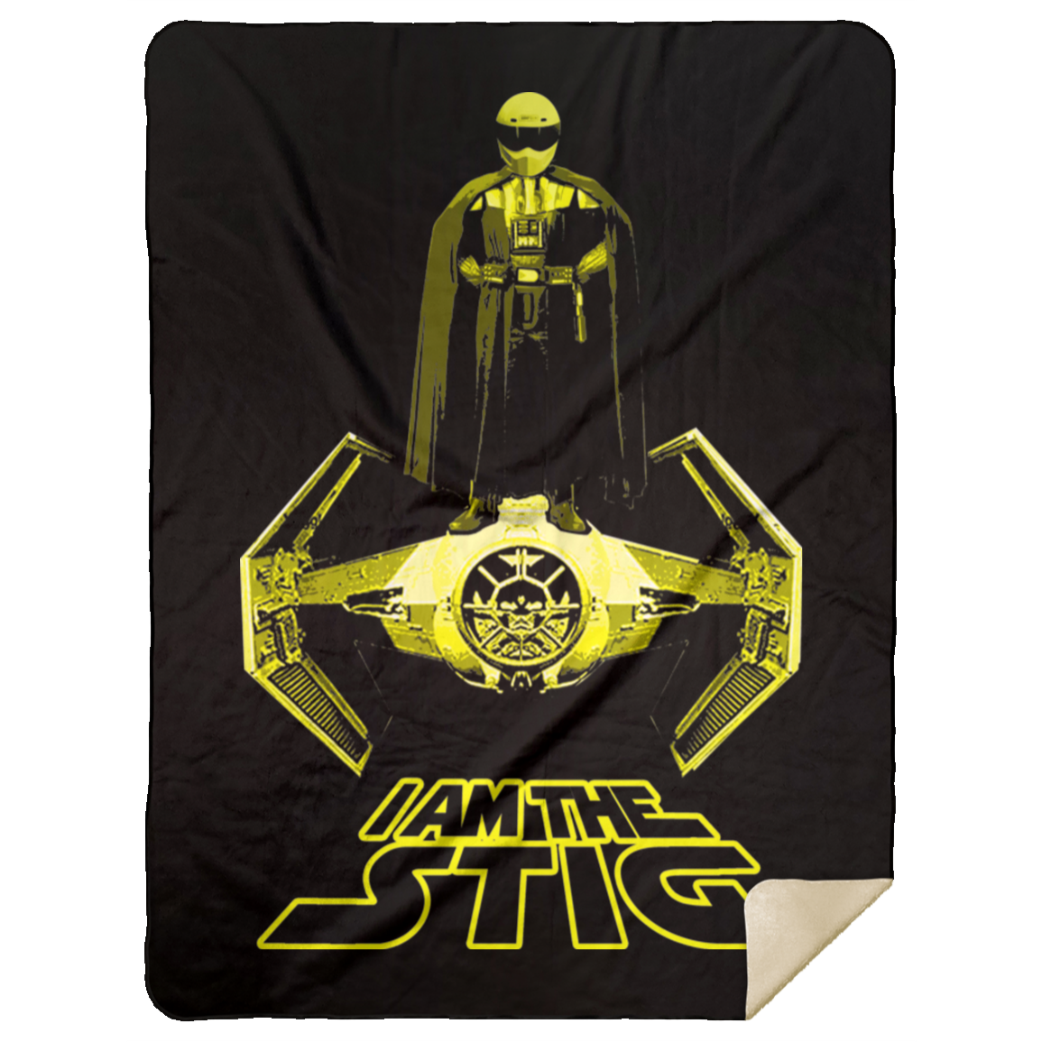 ArtichokeUSA Custom Design. I am the Stig. Vader/ The Stig Fan Art. Premium Mink Sherpa Blanket 60x80