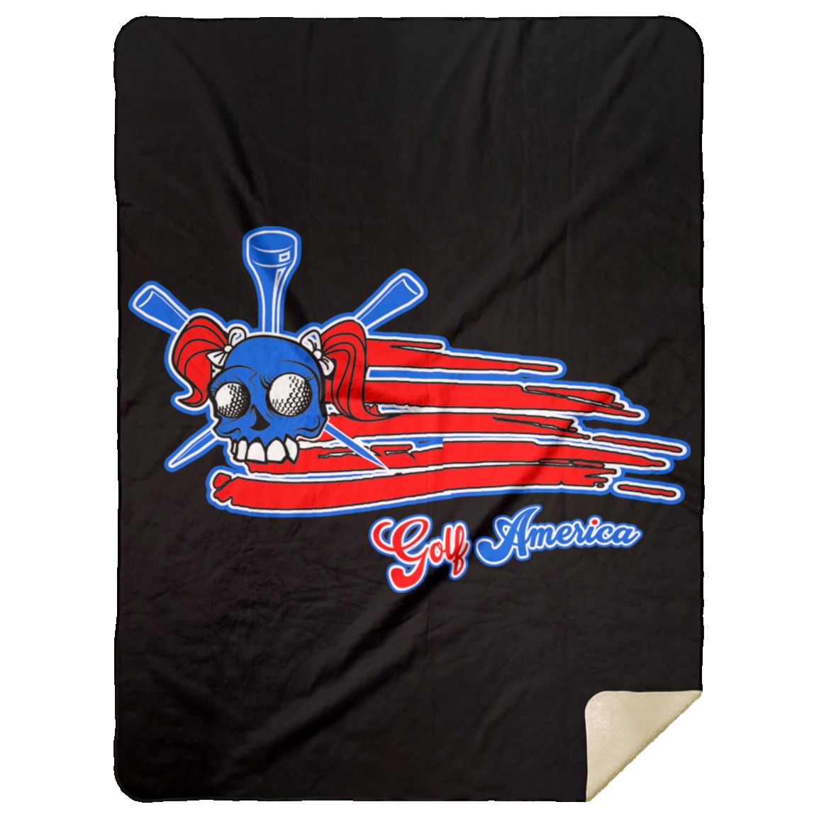 OPG Custom Design #12. Golf America. Female Edition. Premium Mink Sherpa Blanket 60x80