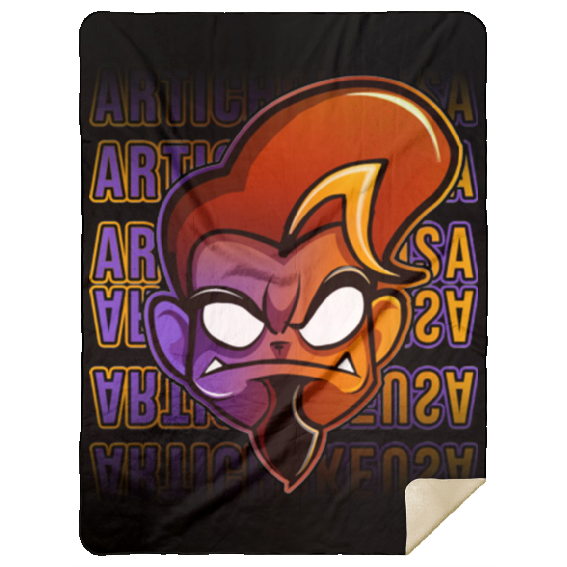 ArtichokeUSA Character and Font design. Let's Create Your Own Team Design Today. Arthur. Premium Mink Sherpa Blanket 60x80