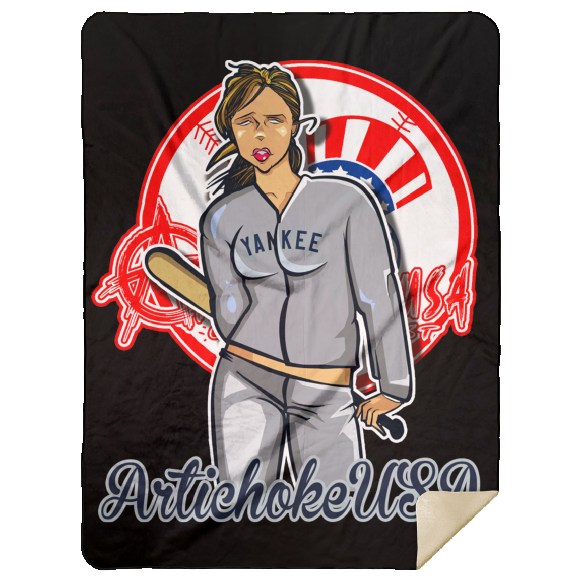 ArtichokeUSA Character and Font Design. Let’s Create Your Own Design Today. Brooklyn. Premium Mink Sherpa Blanket 60x80