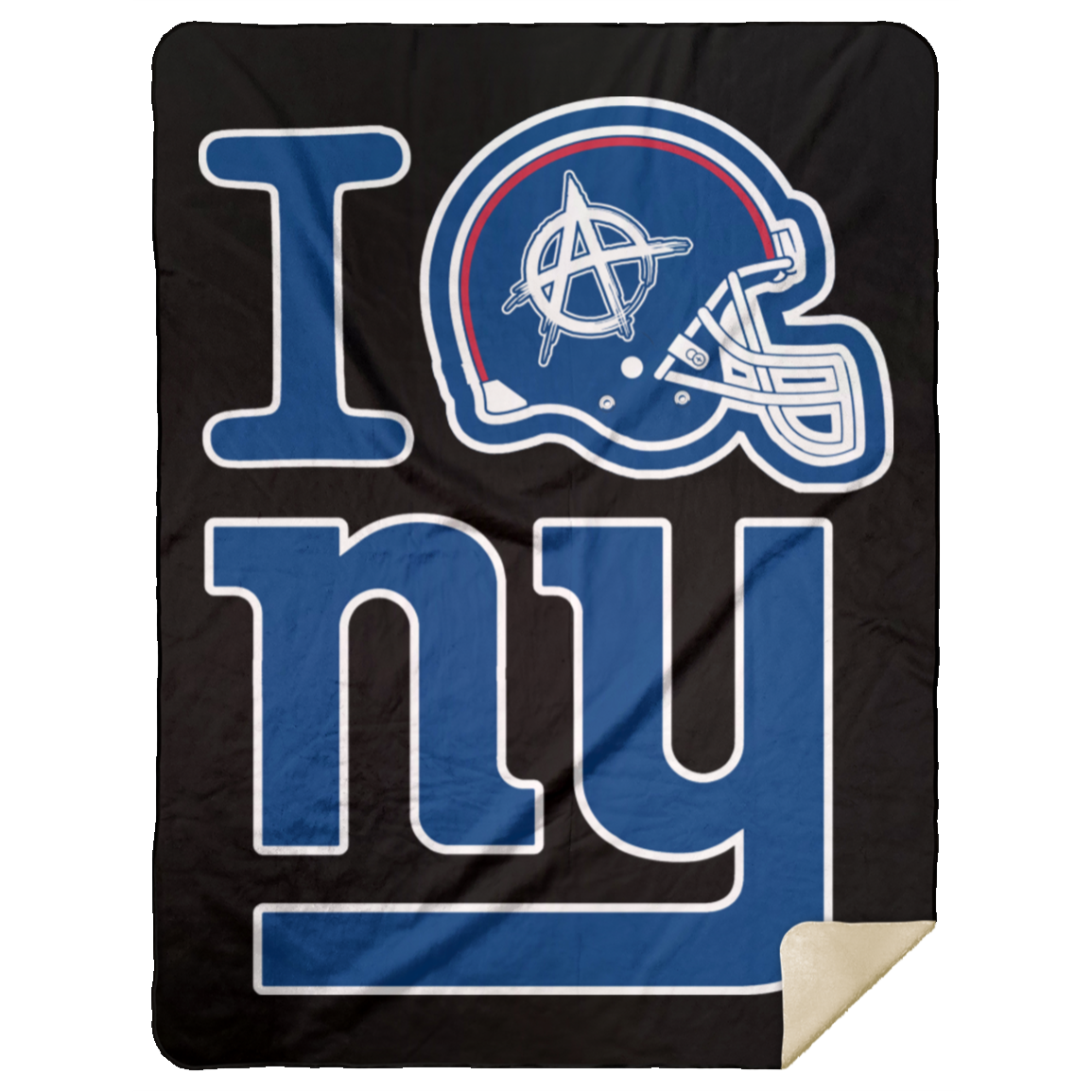 ArtichokeUSA Custom Design. I Helmet NY. Fan Art. Premium Mink Sherpa Blanket 60x80