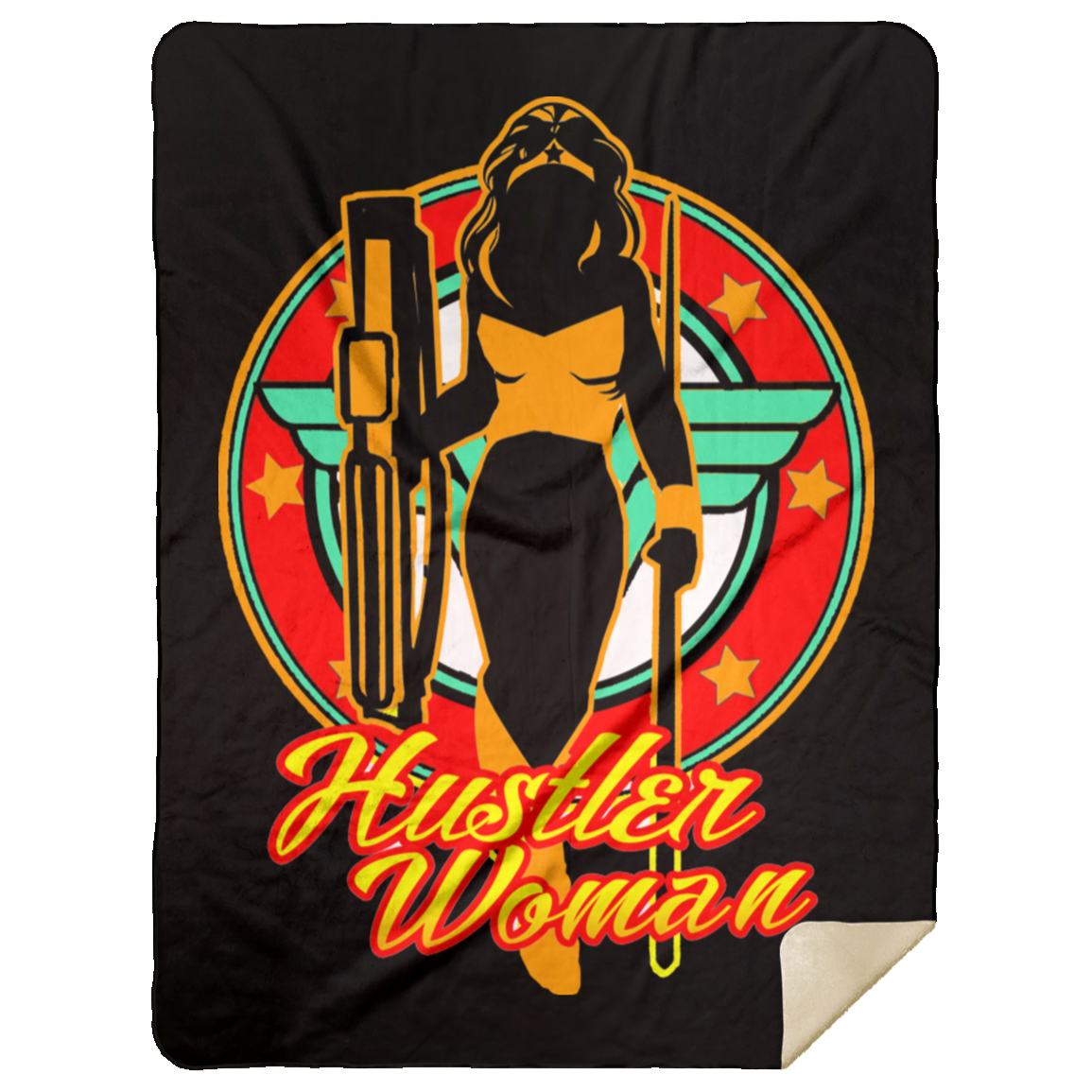 The GHOATS Custom Design #15. Hustler Woman. Premium Mink Sherpa Blanket 60x80