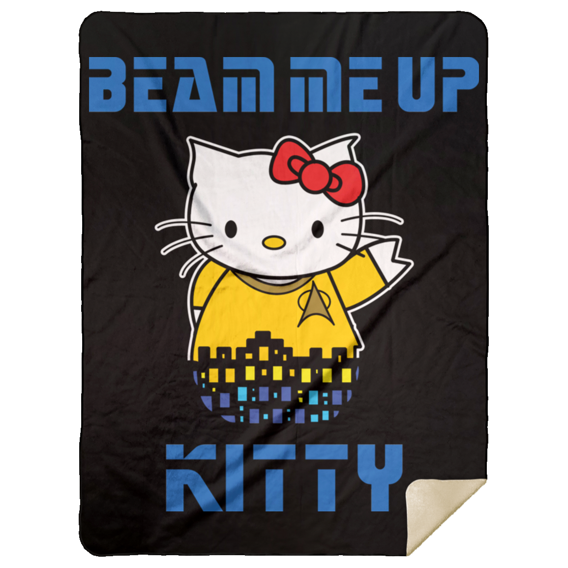 ArtichokeUSA Custom Design. Beam Me Up Kitty. Fan Art / Parody. Premium Mink Sherpa Blanket 60x80