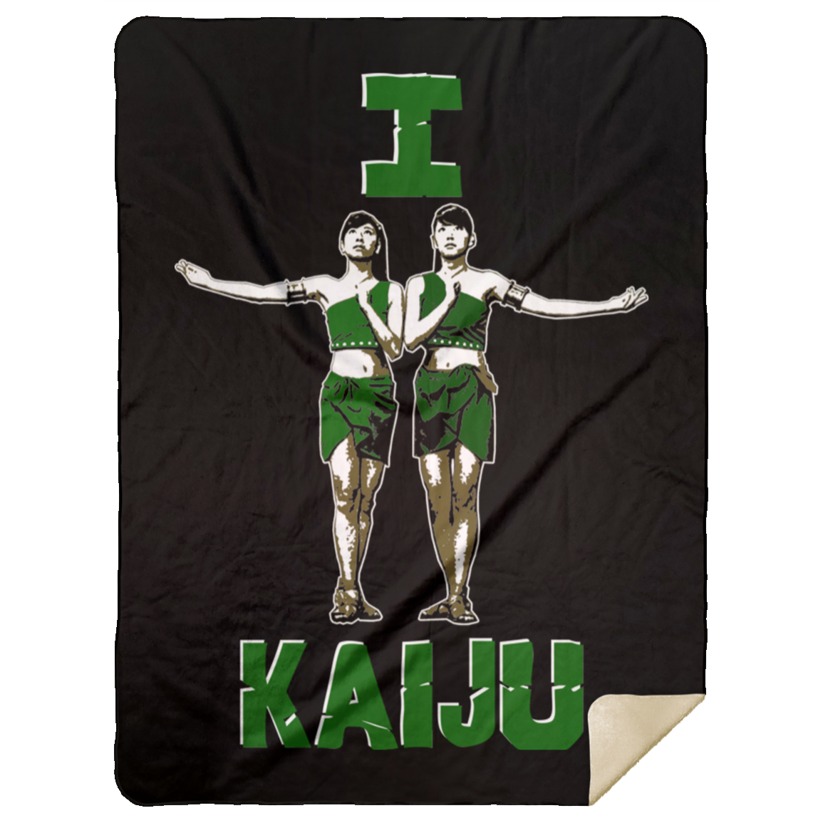 ArtichokeUSA Custom Design. I Heart Kaiju. Fan Art. Premium Mink Sherpa Blanket 60x80
