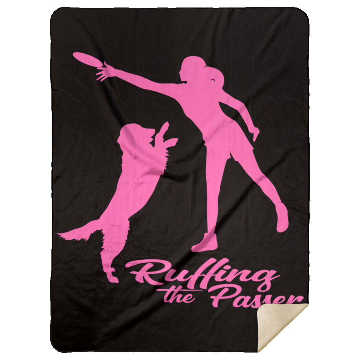 ArtichokeUSA Custom Design. Ruffing the Passer. Labrador Edition. Female Version. Mink Sherpa Blanket 60x80