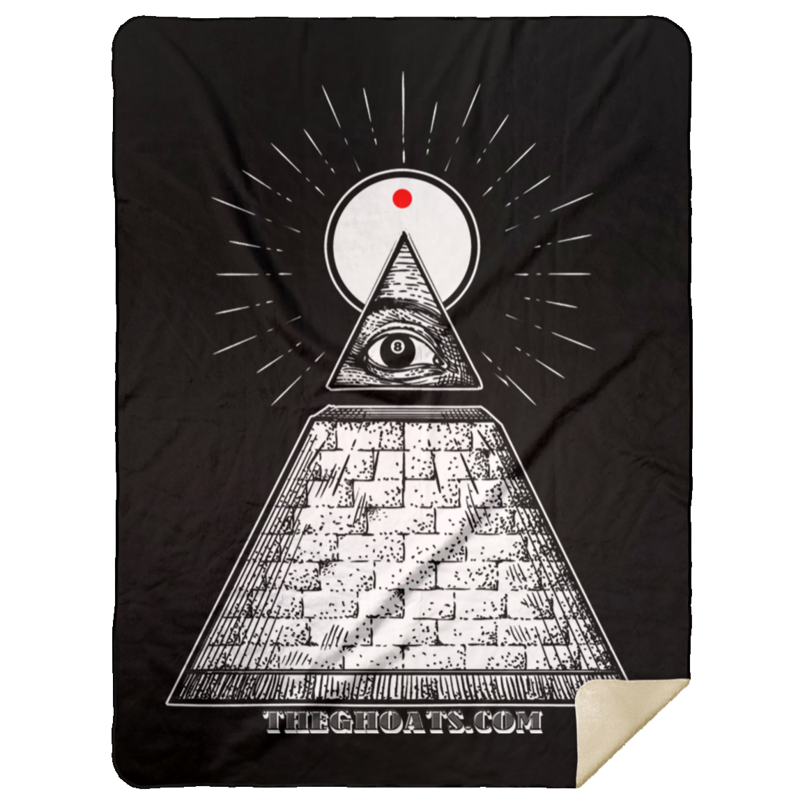 The GHOATS custom design #10. All Seeing Eye. Mink Sherpa Blanket 60x80