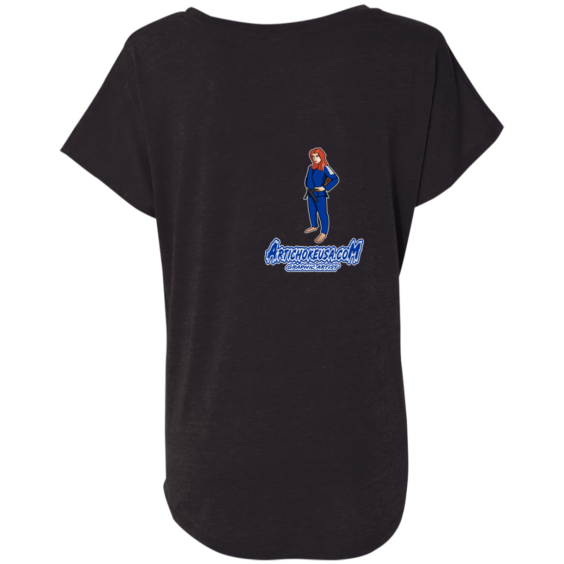 ArtichokeUSA Character and Font design. Let's Create Your Own Team Design Today. Amber. Ladies' Triblend Dolman Sleeve