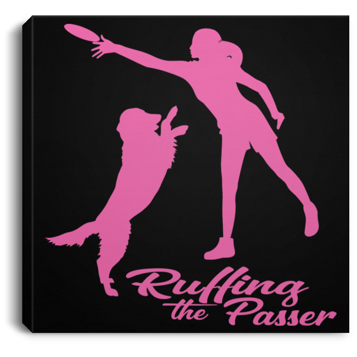 ArtichokeUSA Custom Design. Ruffing the Passer. Labrador Edition. Female Version. Square Canvas .75in Frame