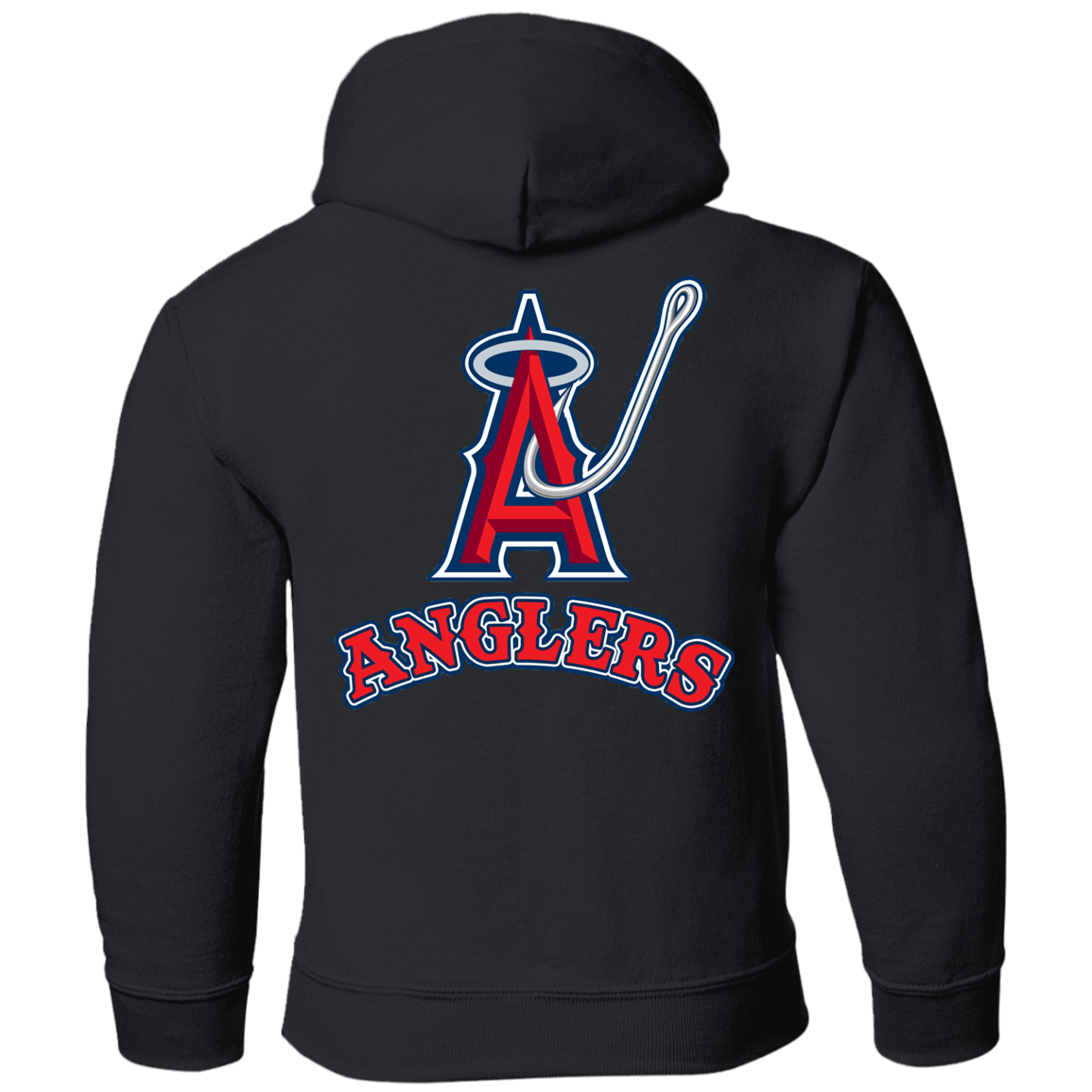 ArtichokeUSA Custom Design. Anglers. Southern California Sports Fishing. Los Angeles Angels Parody. Youth Pullover Hoodie
