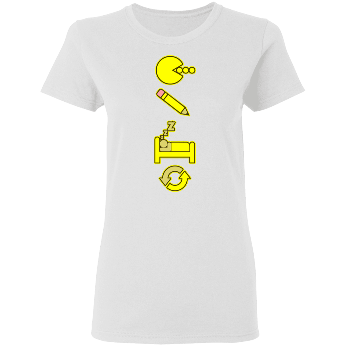 Artichoke Custom Design. Eat. Draw. Sleep. Repeat. Ladies' 5.3 oz. T-Shirt