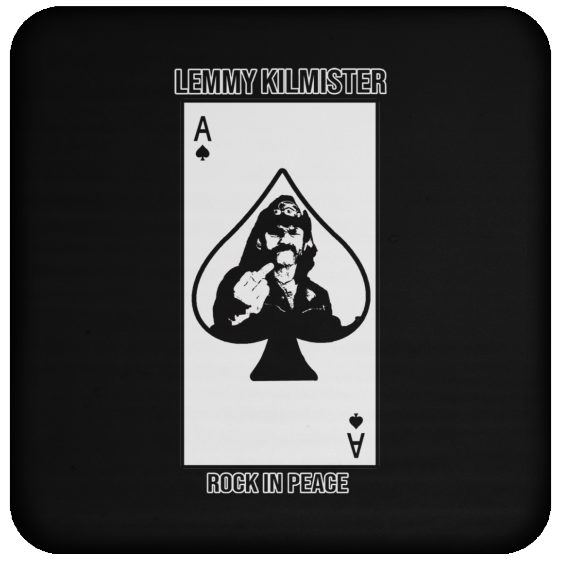 ArtichokeUSA Custom Design #59. Motorhead's Lemmy Kilmister Tribute. RIP. Rock In Peace. Coaster