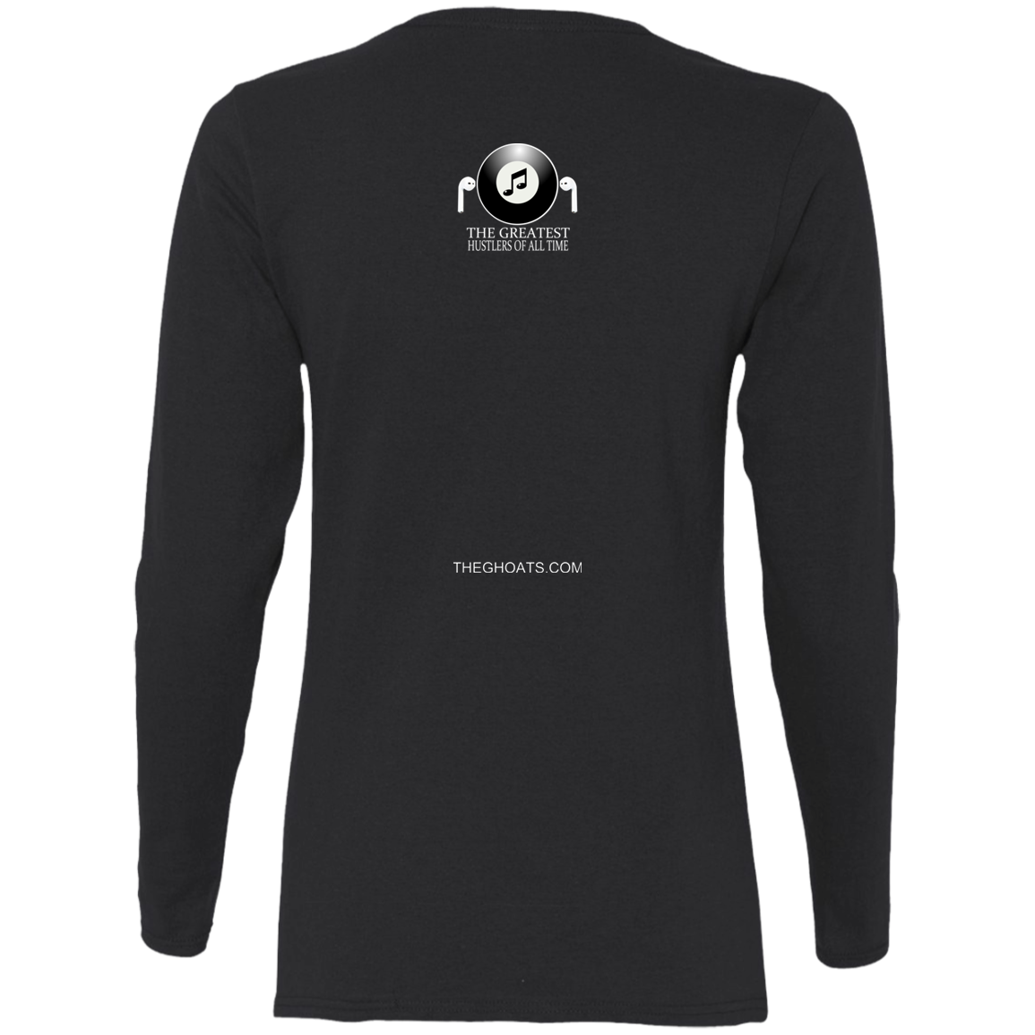 The GHOATS Custom Design. #19 Pool & Music. Ladies' Cotton LS T-Shirt