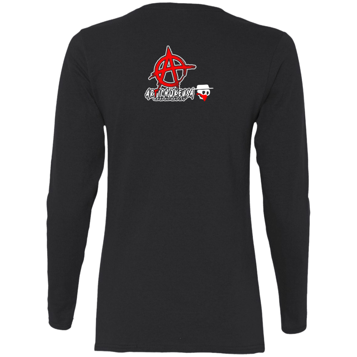 ArtichokeUSA Custom Design. Social Distancing. Social Distortion Parody. Ladies' 100% Cotton Long Sleeve T-Shirt