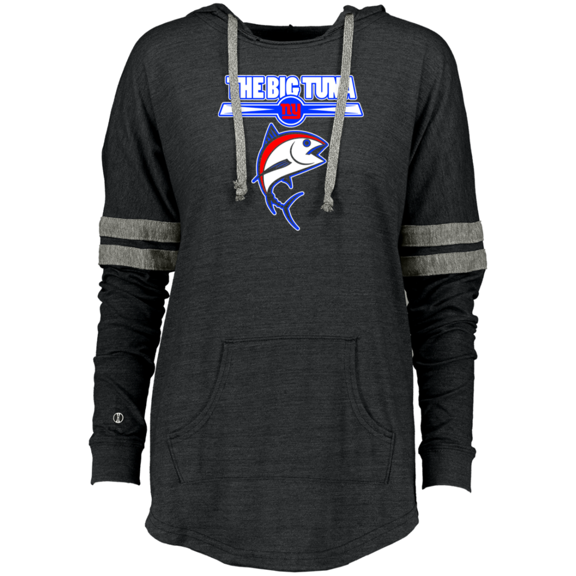 ArtichokeUSA Custom Design. The Big Tuna. Bill Parcell Tribute. NY Giants Fan Art. Ladies Hooded Low Key Pullover