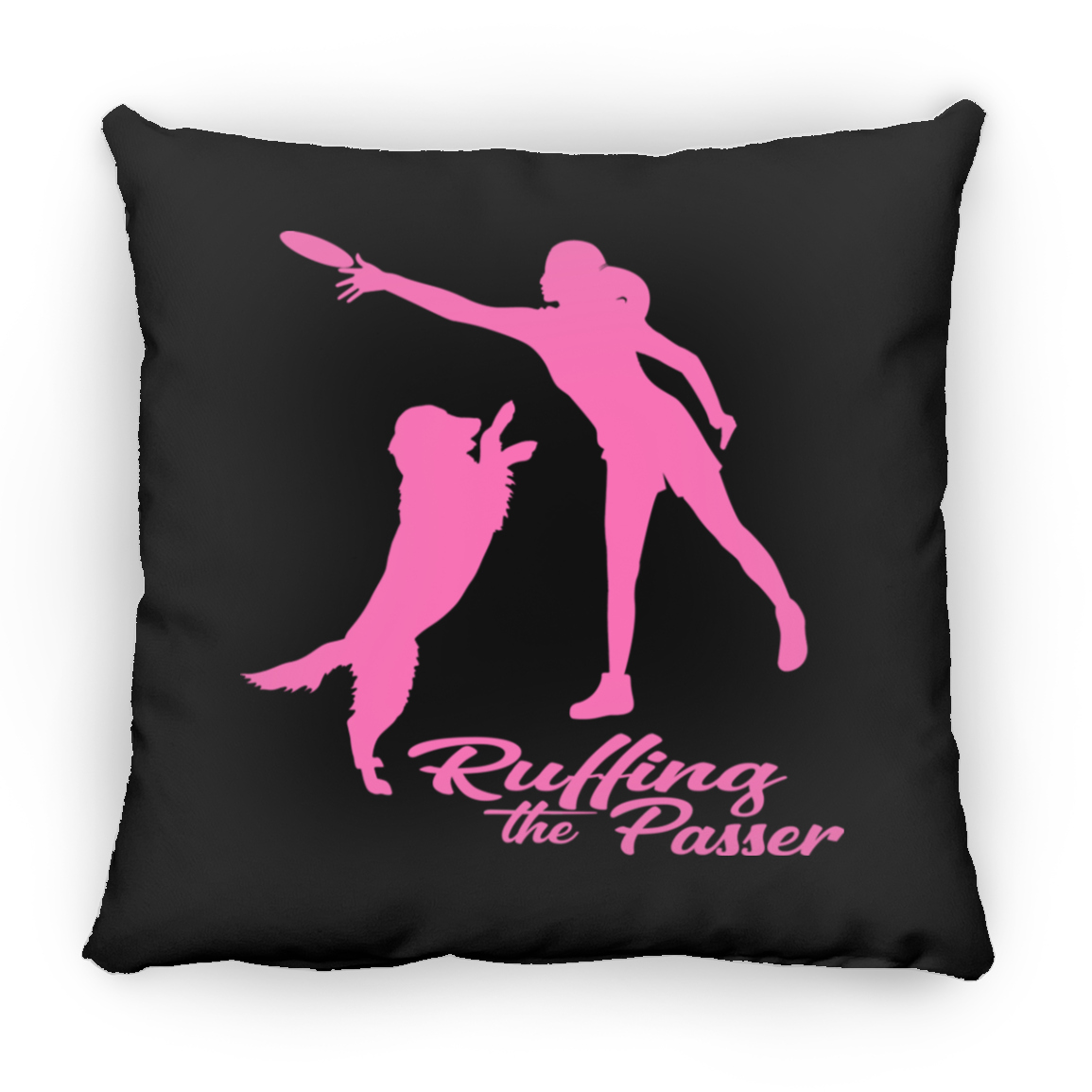 ArtichokeUSA Custom Design. Ruffing the Passer. Labrador Edition. Female Version. Square Pillow 18x18