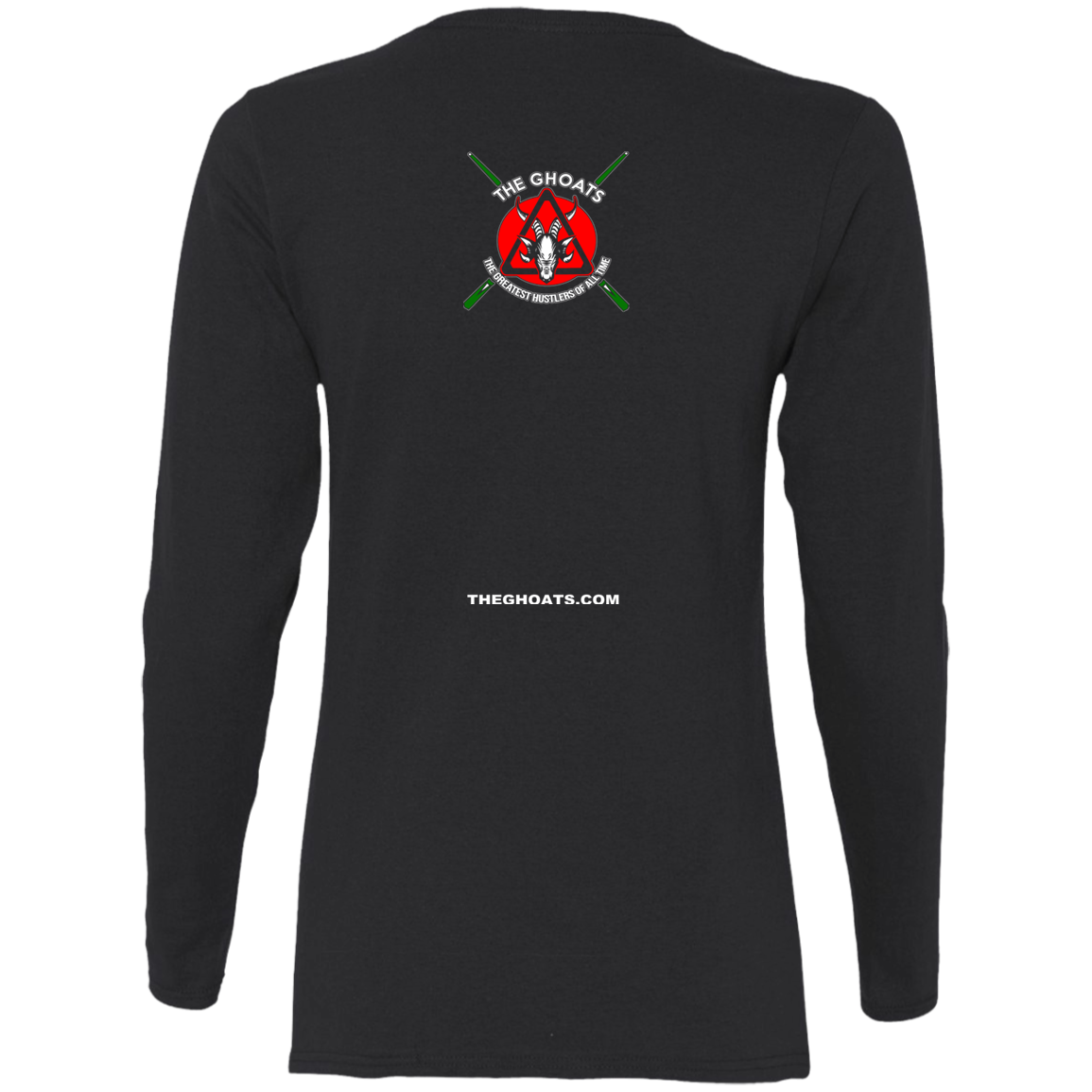 The GHOATS Custom Design #21. No Mames Billar. (Spanish Translation: You've got to be kidding. Pool). Ladies' Cotton LS T-Shirt