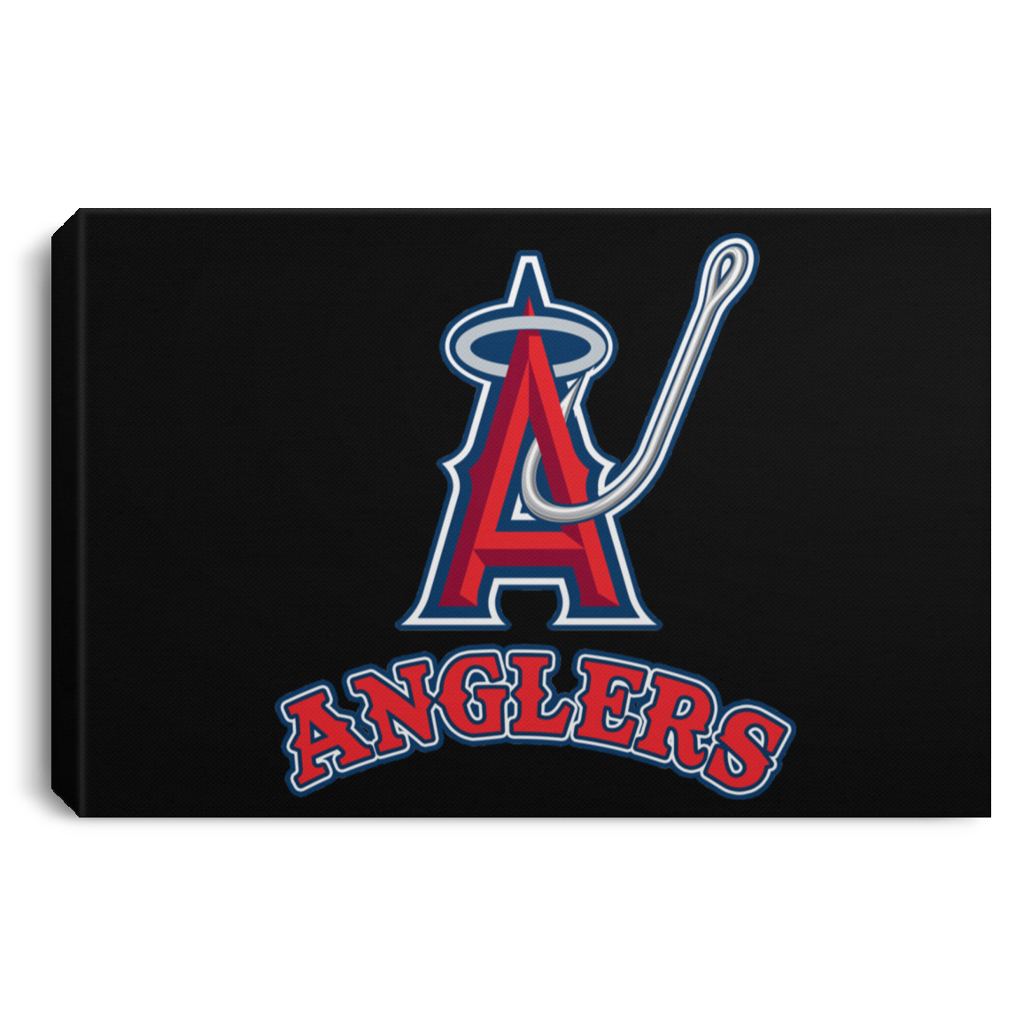 ArtichokeUSA Custom Design. Anglers. Southern California Sports Fishing. Los Angeles Angels Parody. Landscape Canvas .75in Frame
