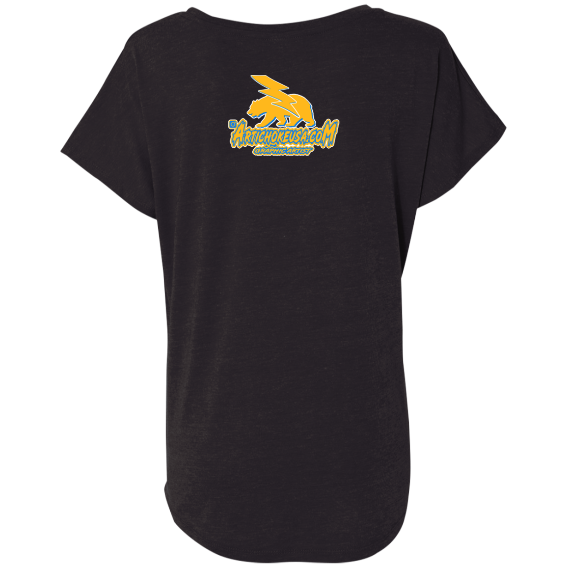 ArtichokeUSA Custom Design. Los Angeles Chargers Fan Art. Ladies' Triblend Dolman Sleeve