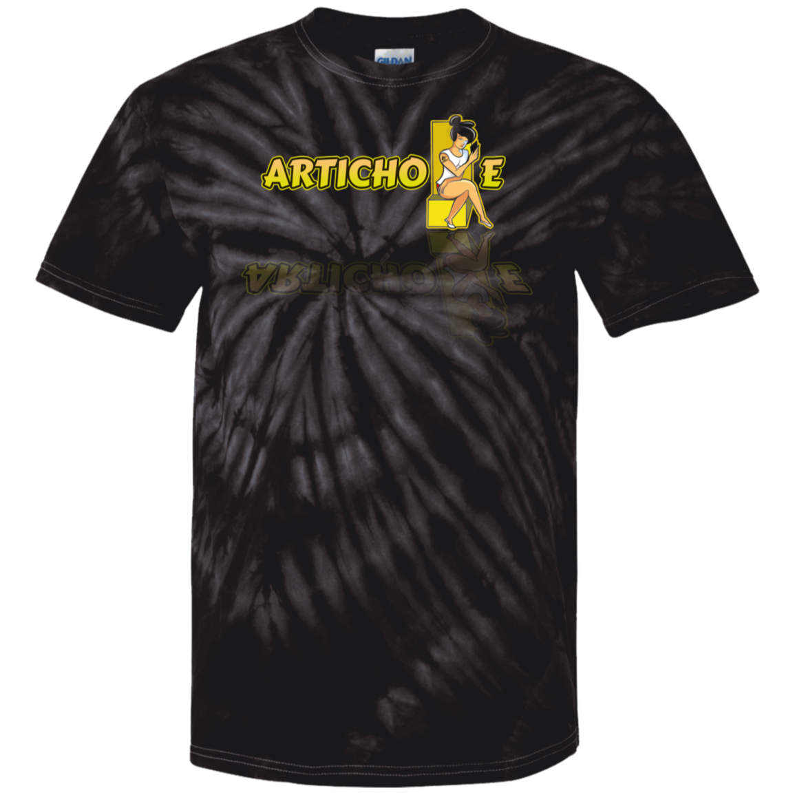 ArtichokeUSA Character and Font Design. Let’s Create Your Own Design Today. Betty. 100% Cotton Tie Dye T-Shirt