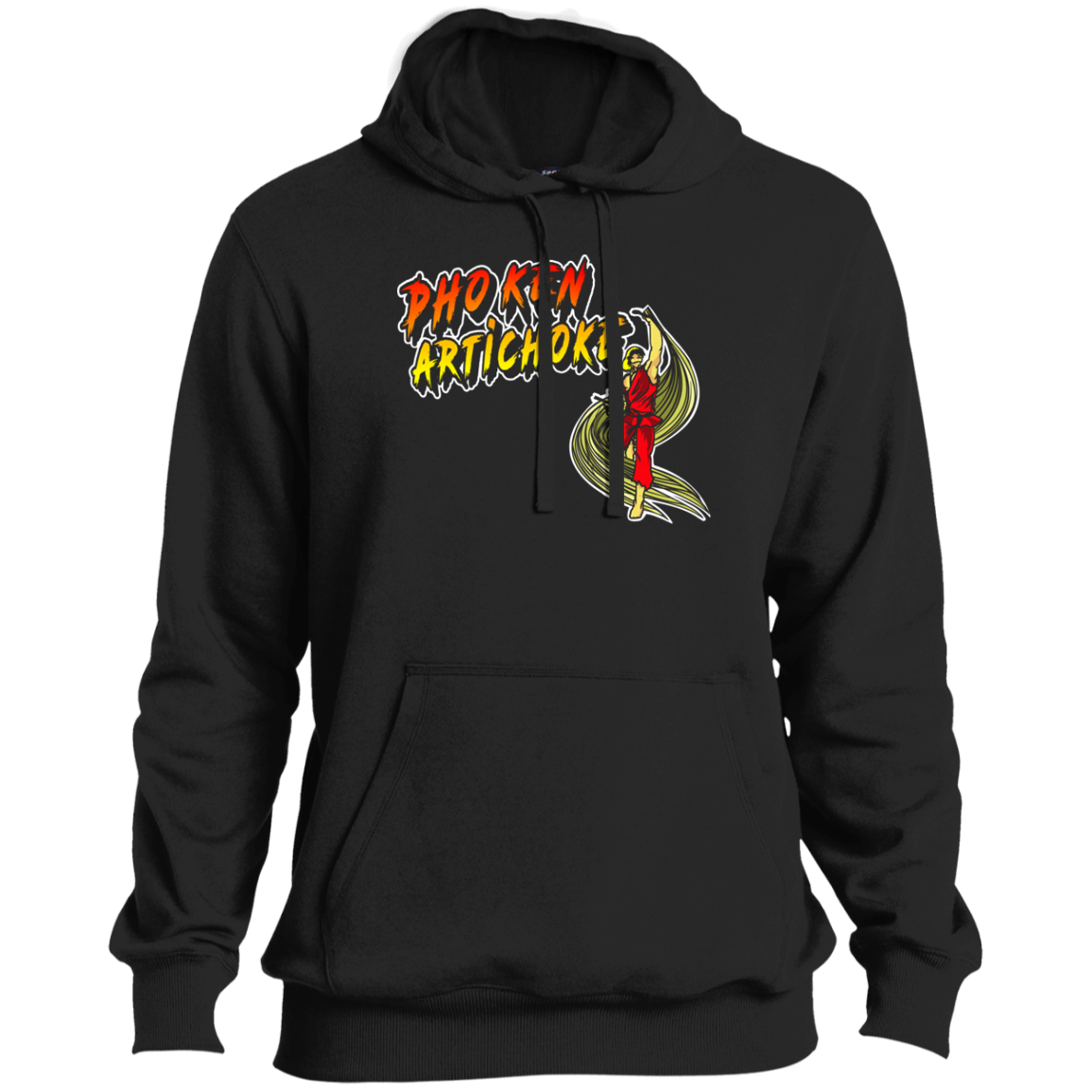 ArtichokeUSA Custom Design. Pho Ken Artichoke. Street Fighter Parody. Gaming. Tall Pullover Hoodie