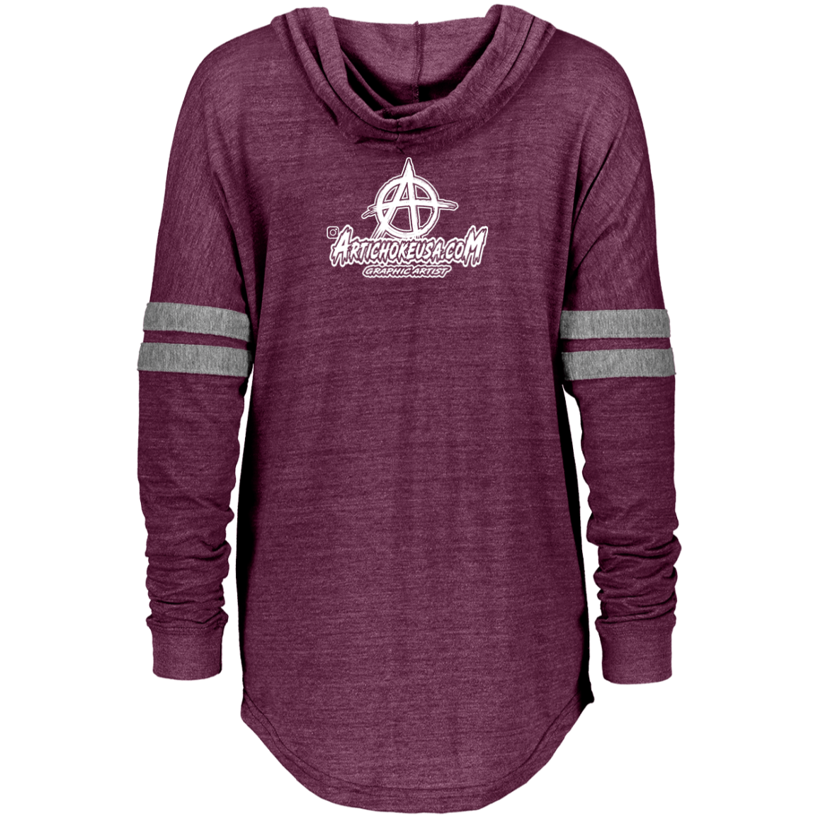 ArtichokeUSA Custom Design. Adobo. Adidas Parody. Ladies Hooded Low Key Pullover