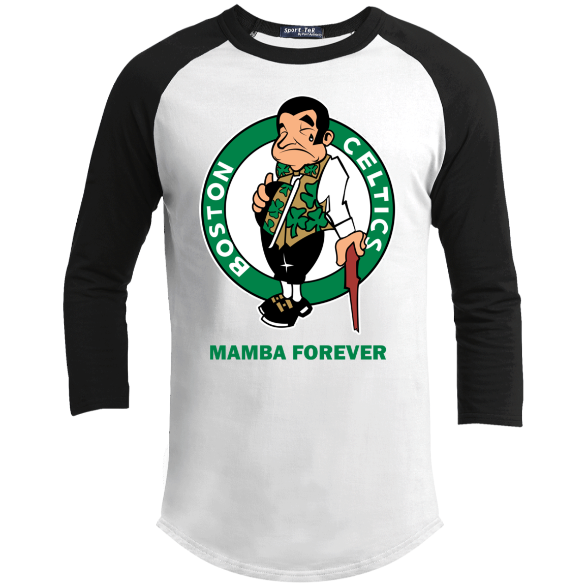 ArtichokeUSA Custom Design. RIP Kobe. Mamba Forever. Celtics / Lakers Fan Art Tribute. Youth 3/4 Raglan Sleeve Shirt