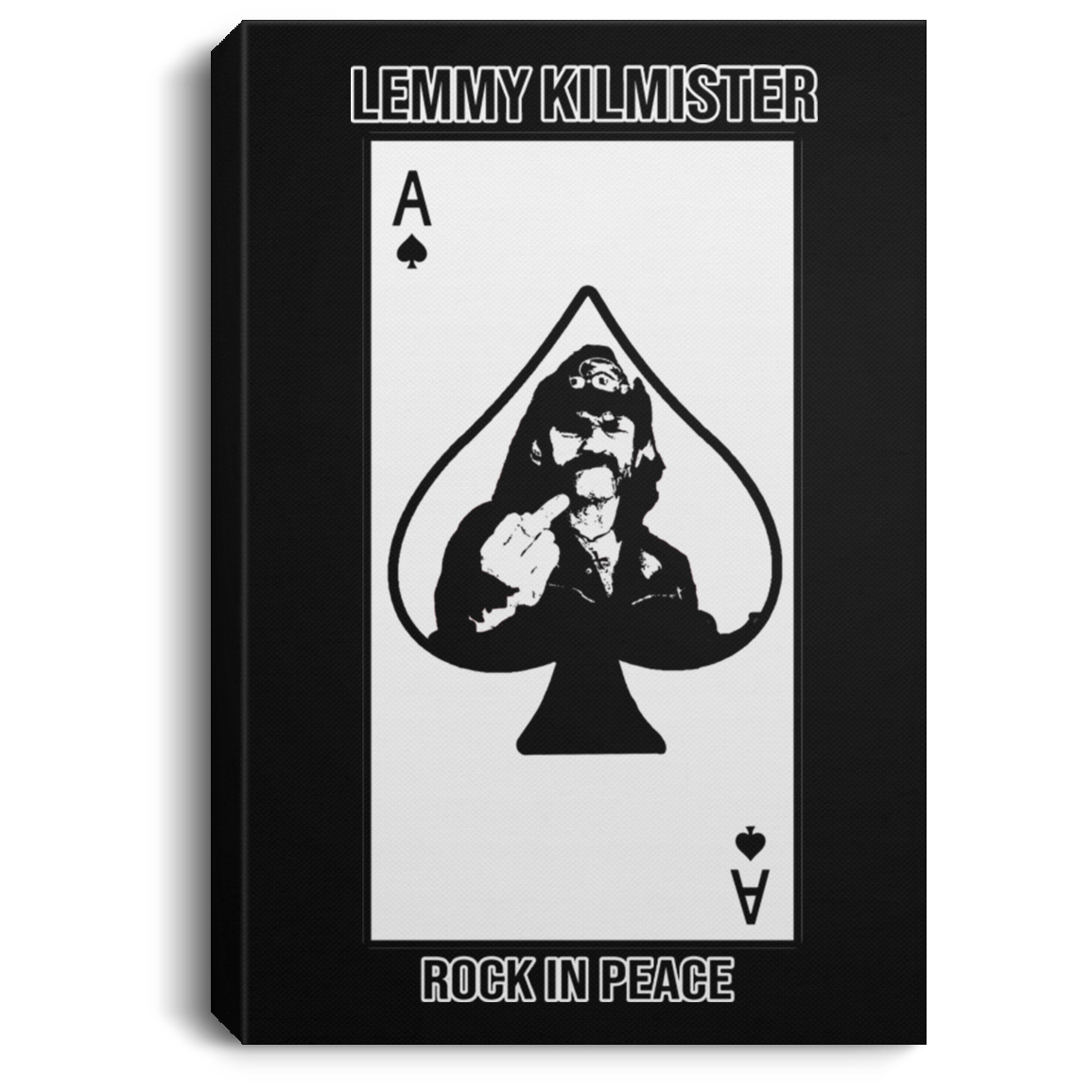 ArtichokeUSA Custom Design #59. Motorhead's Lemmy Kilmister Tribute. RIP. Rock In Peace. Portrait Canvas .75in Frame