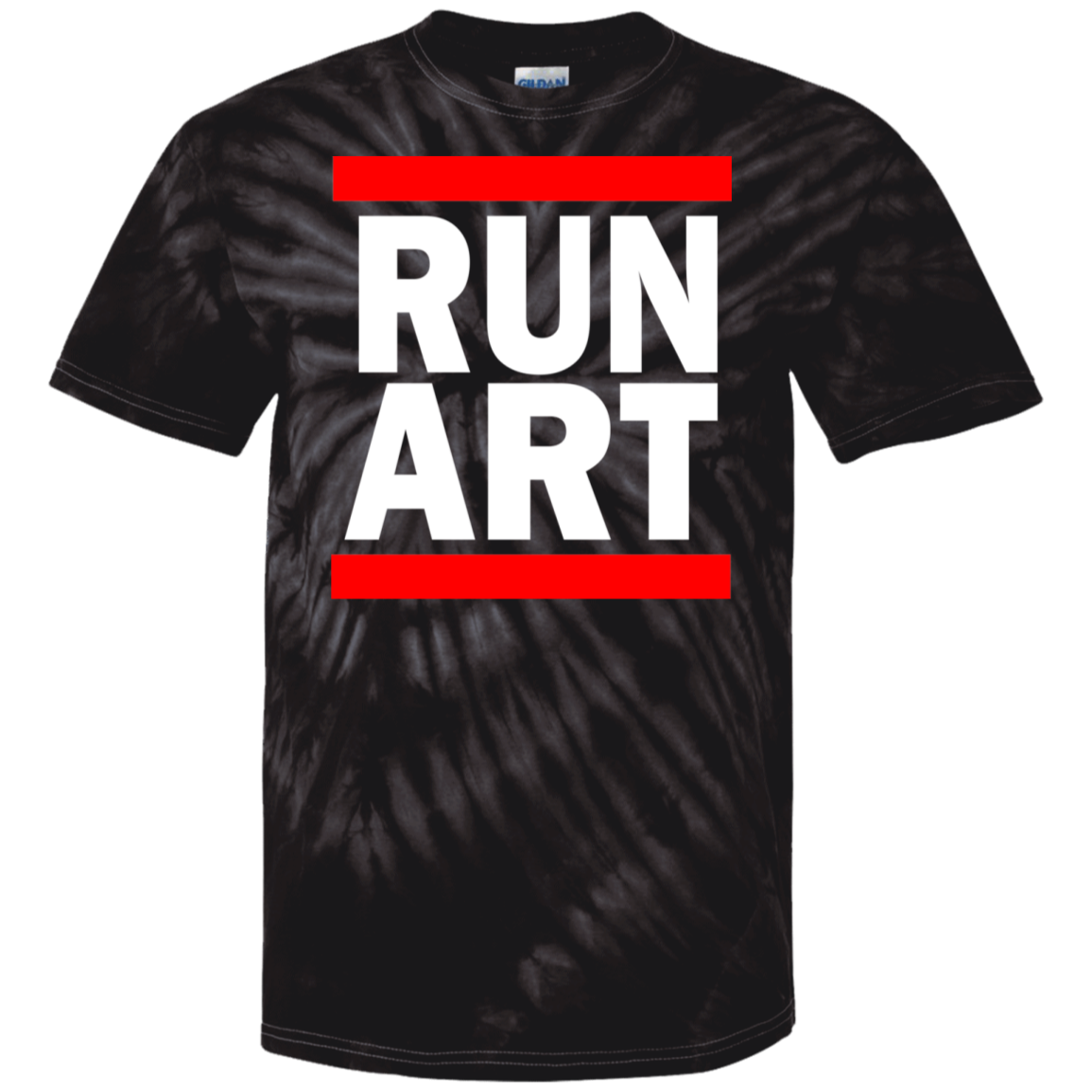 ArtichokeUSA Custom Design. RUN ART. RUN DMC Parody. 100% Cotton Tie Dye T-Shirt