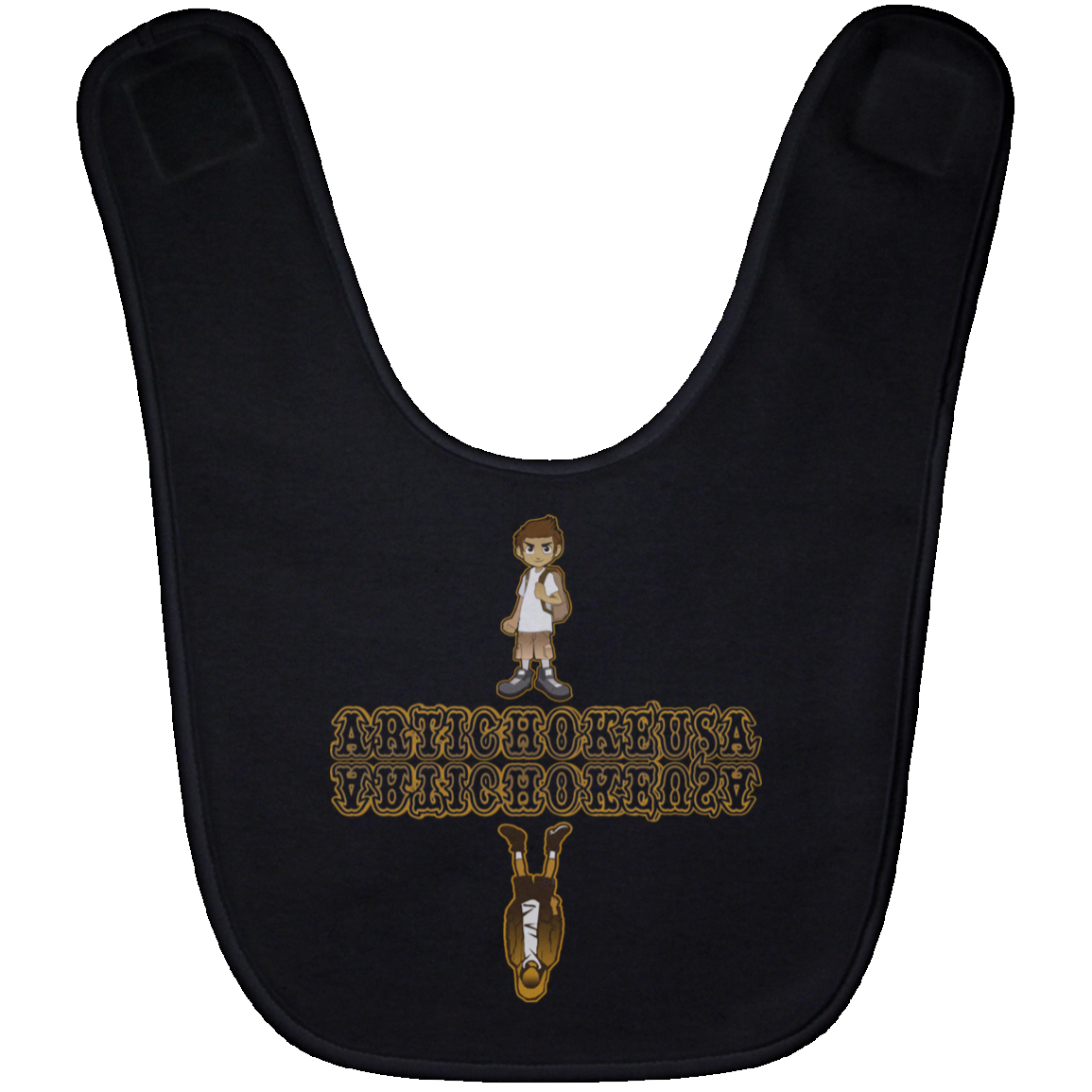ArtichokeUSA Custom Design. Façade: (Noun) A false appearance that makes someone or something seem more pleasant or better than they really are. Baby Bib