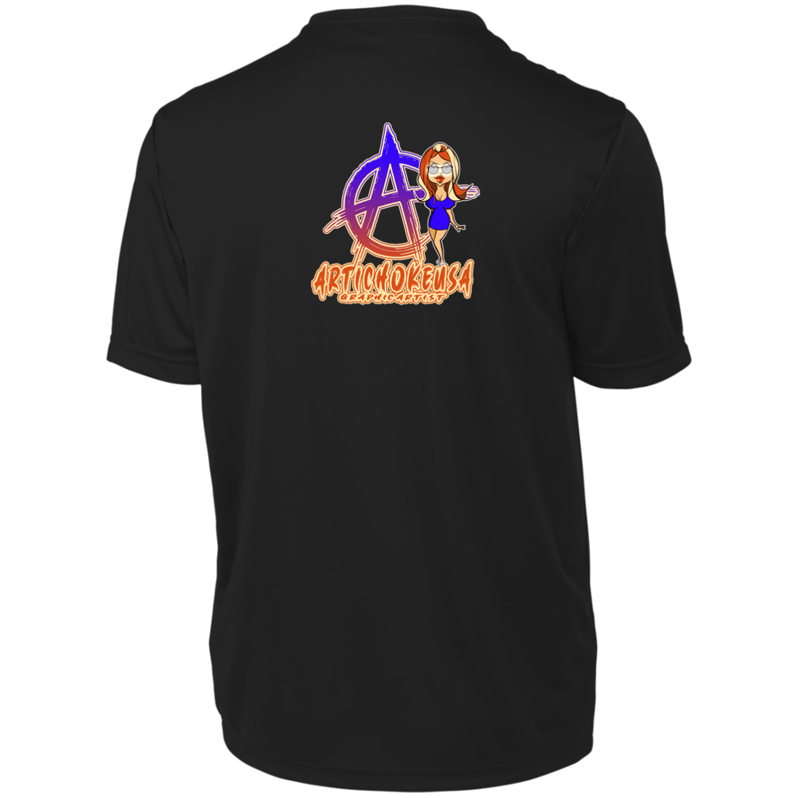 ArtichokeUSA Character and Font Design. Let’s Create Your Own Design Today. Blue Girl. Men's Moisture-Wicking Tee