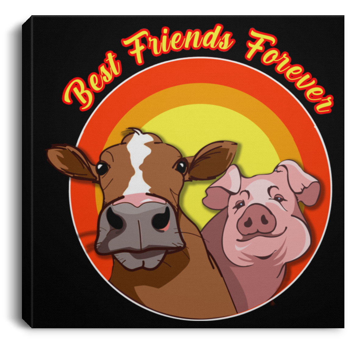 ArtichokeUSA Custom Design. Best Friends Forever. Bacon Cheese Burger. Square Canvas .75in Frame