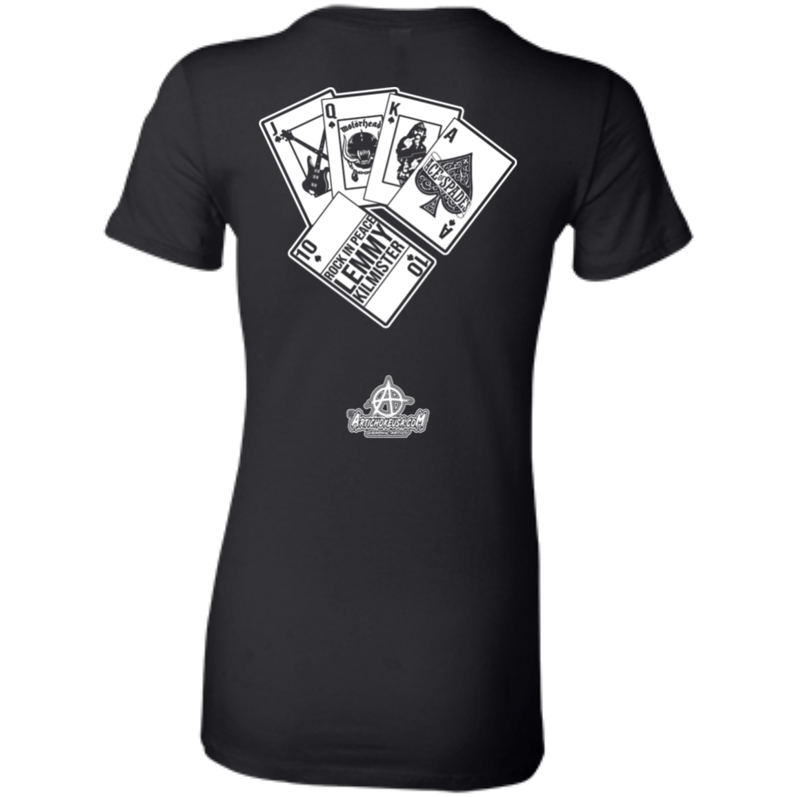 ArtichokeUSA Custom Design. Lemmy Kilmister "Ace of Spades" Tribute Fan Art Version 2 of 2. Ladies' Favorite T-Shirt