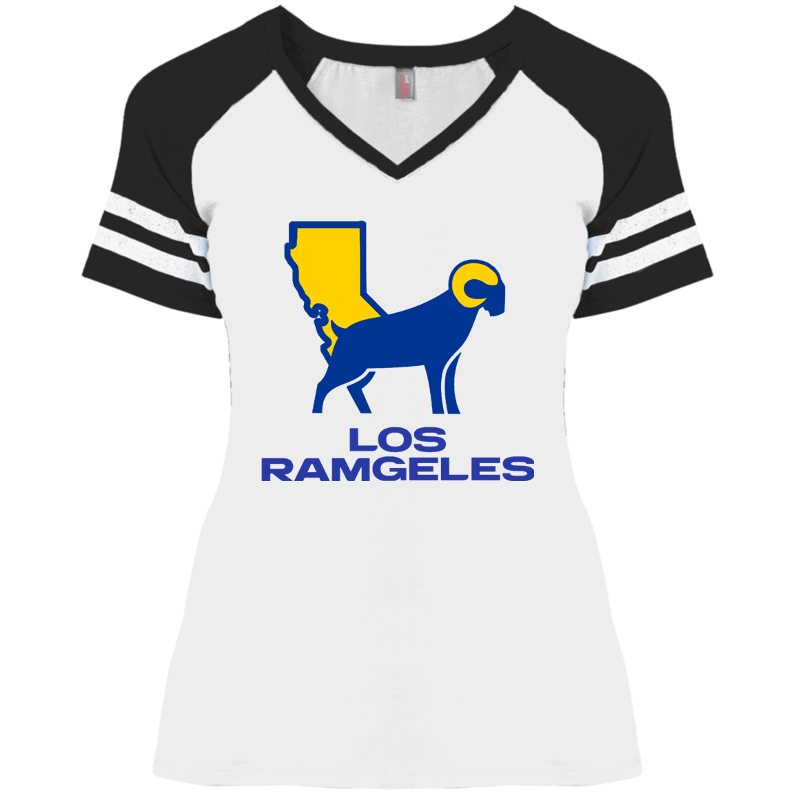 ArtichokeUSA Custom Design. Los Ramgeles. Fan Art. Ladies' Game V-Neck T-Shirt