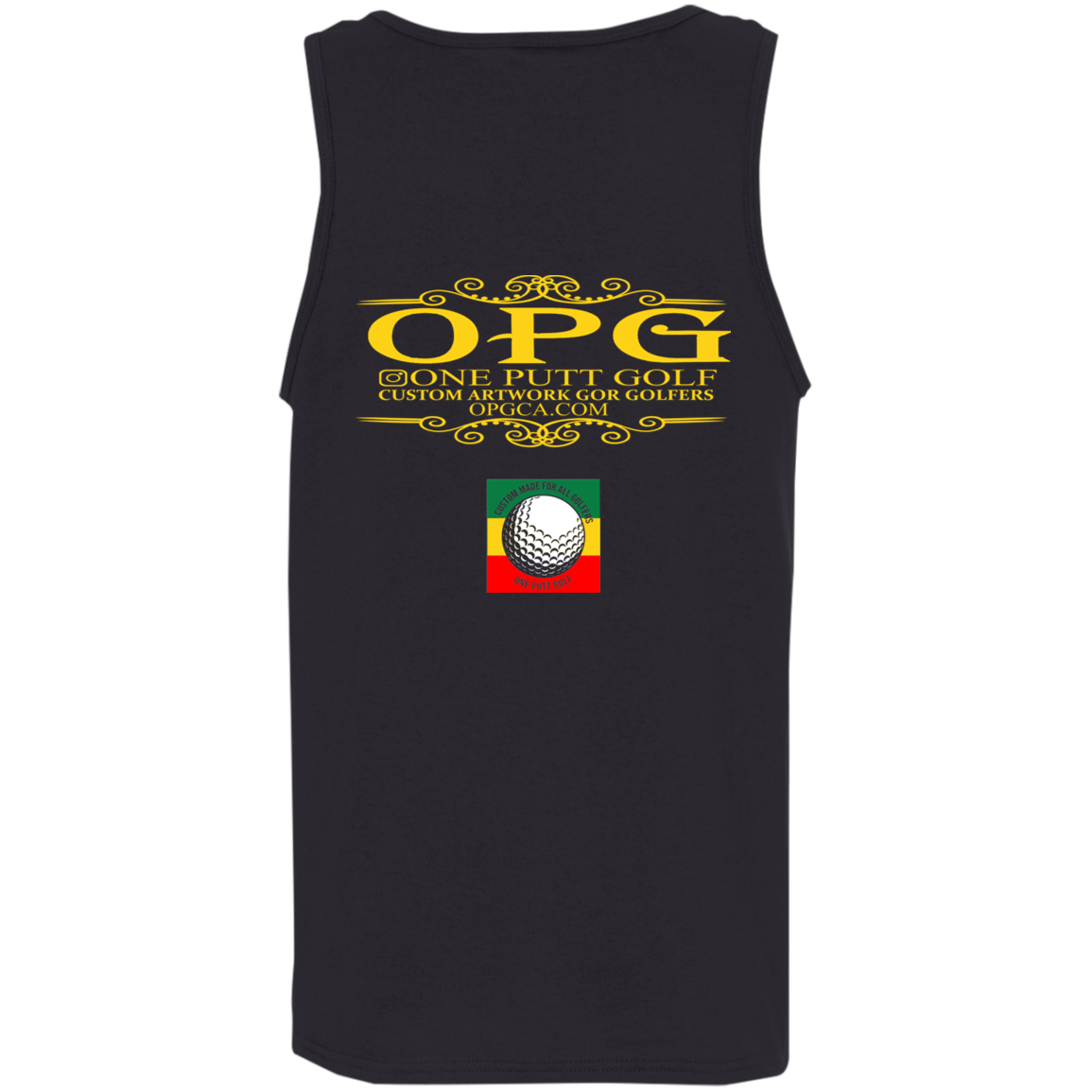 OPG Custom Design #22. One Putt / One Love Parody with Fan Art. Female Edition. 100% Cotton Tank Top