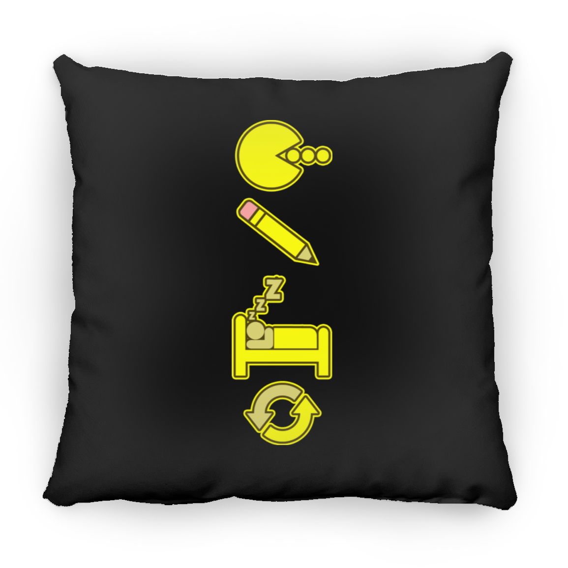 ArtichokeUSA Custom Design. Eat. Draw. Sleep. Repeat. Square Pillow 18x18