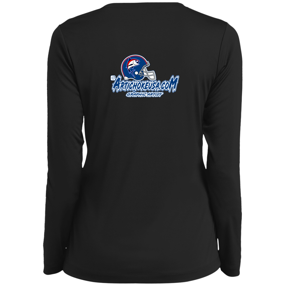 ArtichokeUSA Custom Design. The Big Tuna. Bill Parcell Tribute. NY Giants Fan Art. Ladies’ Long Sleeve Performance V-Neck Tee
