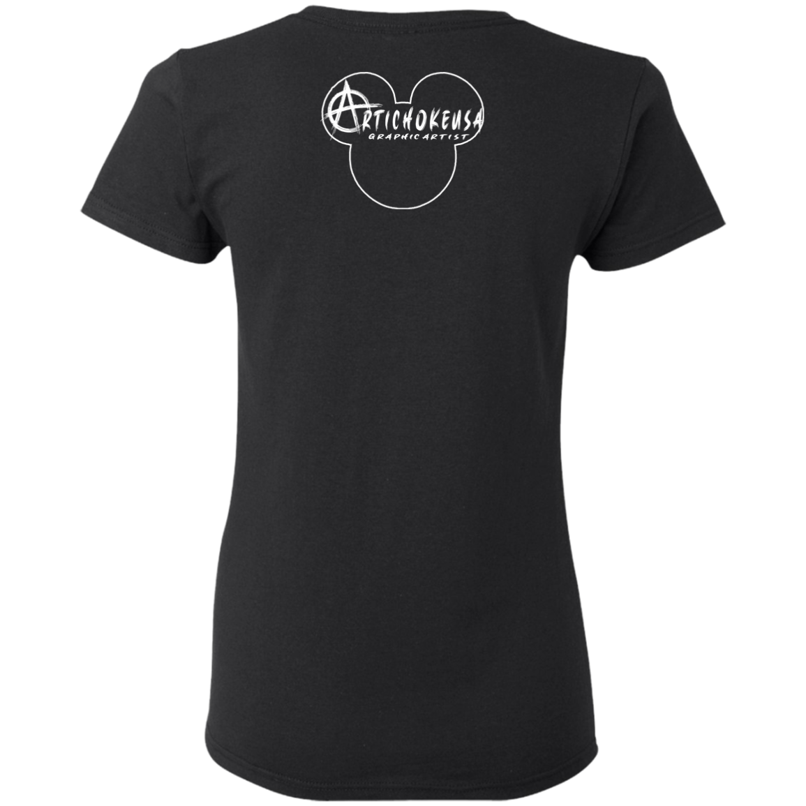 ArtichokeUSA Custom Design. Las Vegas Raiders & Mickey Mouse Mash Up. Fan Art. Parody. Ladies' Basic 100% Cotton T-Shirt