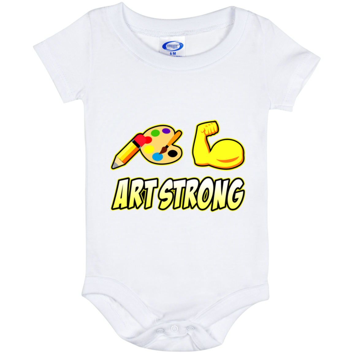 ArtichokeUSA Custom Design. Art Strong. Baby Onesie 6 Month