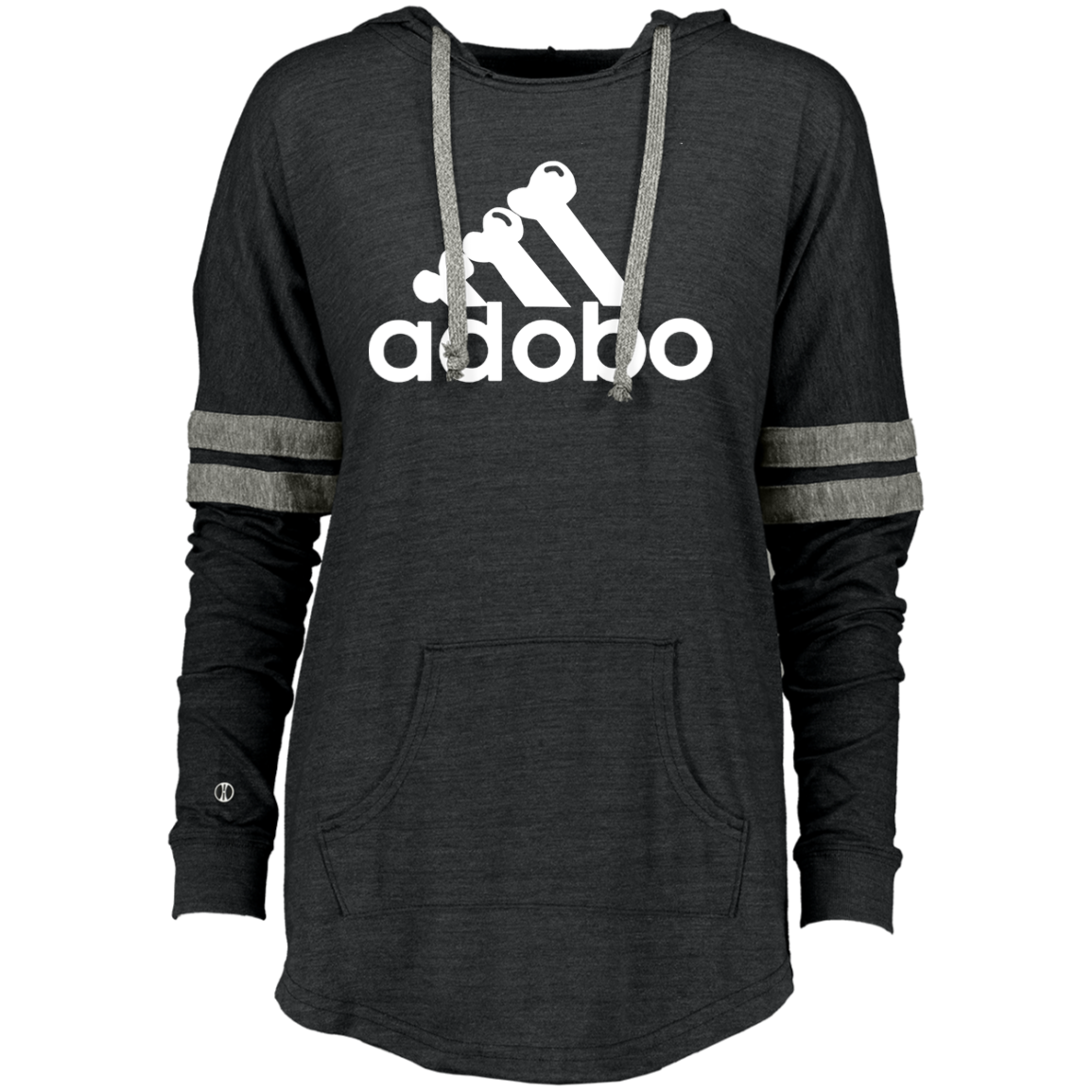 ArtichokeUSA Custom Design. Adobo. Adidas Parody. Ladies Hooded Low Key Pullover
