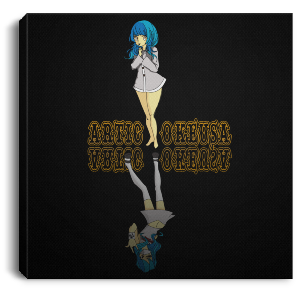 ArtichokeUSA Custom Design. Façade: (Noun) A false appearance that makes someone or something seem more pleasant or better than they really are. Square Canvas .75in Frame