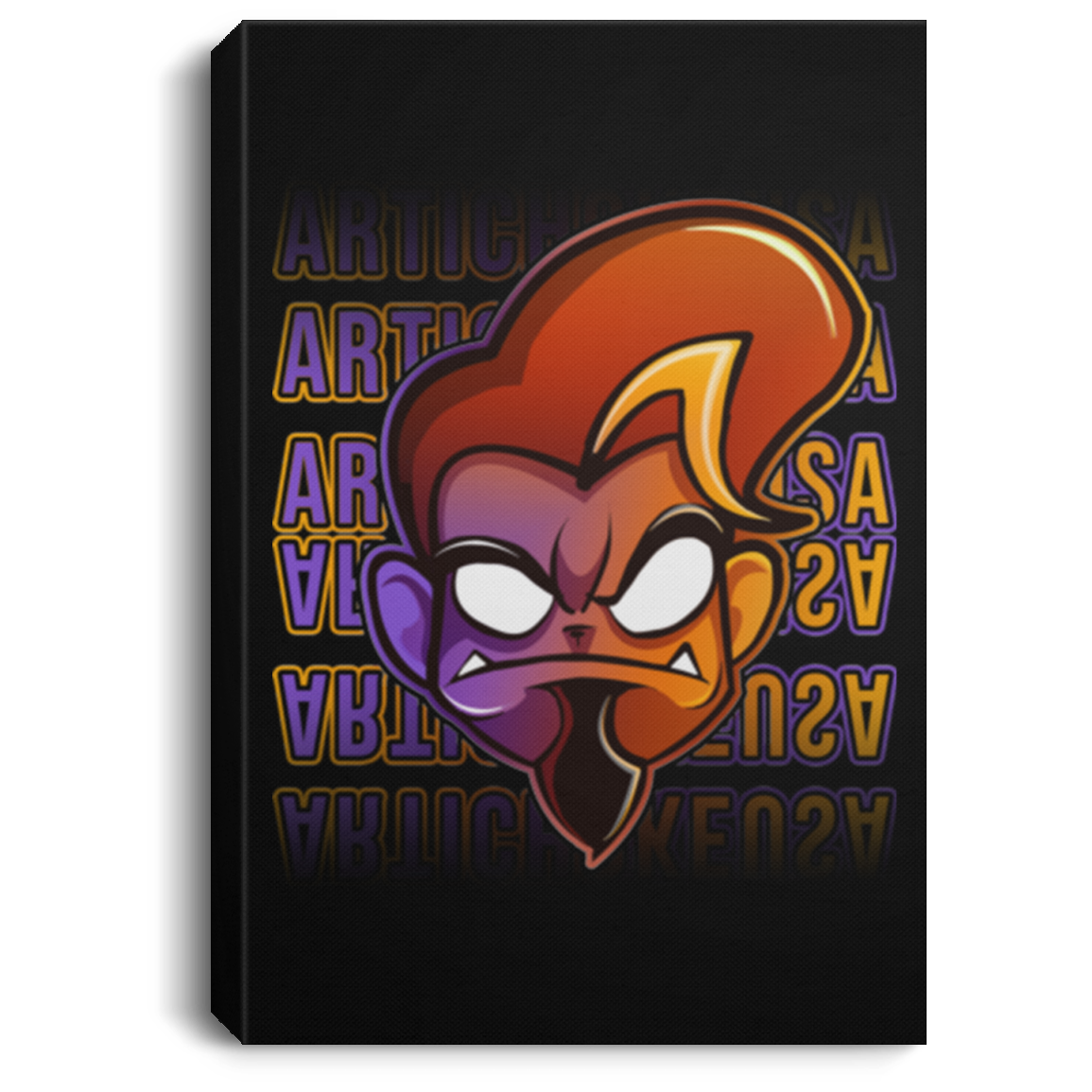 ArtichokeUSA Character and Font design. Let's Create Your Own Team Design Today. Arthur. Portrait Canvas .75in Frame