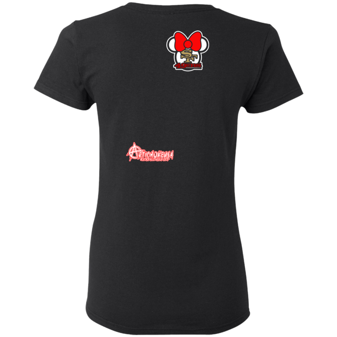 ArtichokeUSA Custom Design #51. These are a few of my favorite things. SF 49ers/Hello Kitty/Mickey Mouse Fan Art. Ladies' Basic 100% Cotton T-Shirt