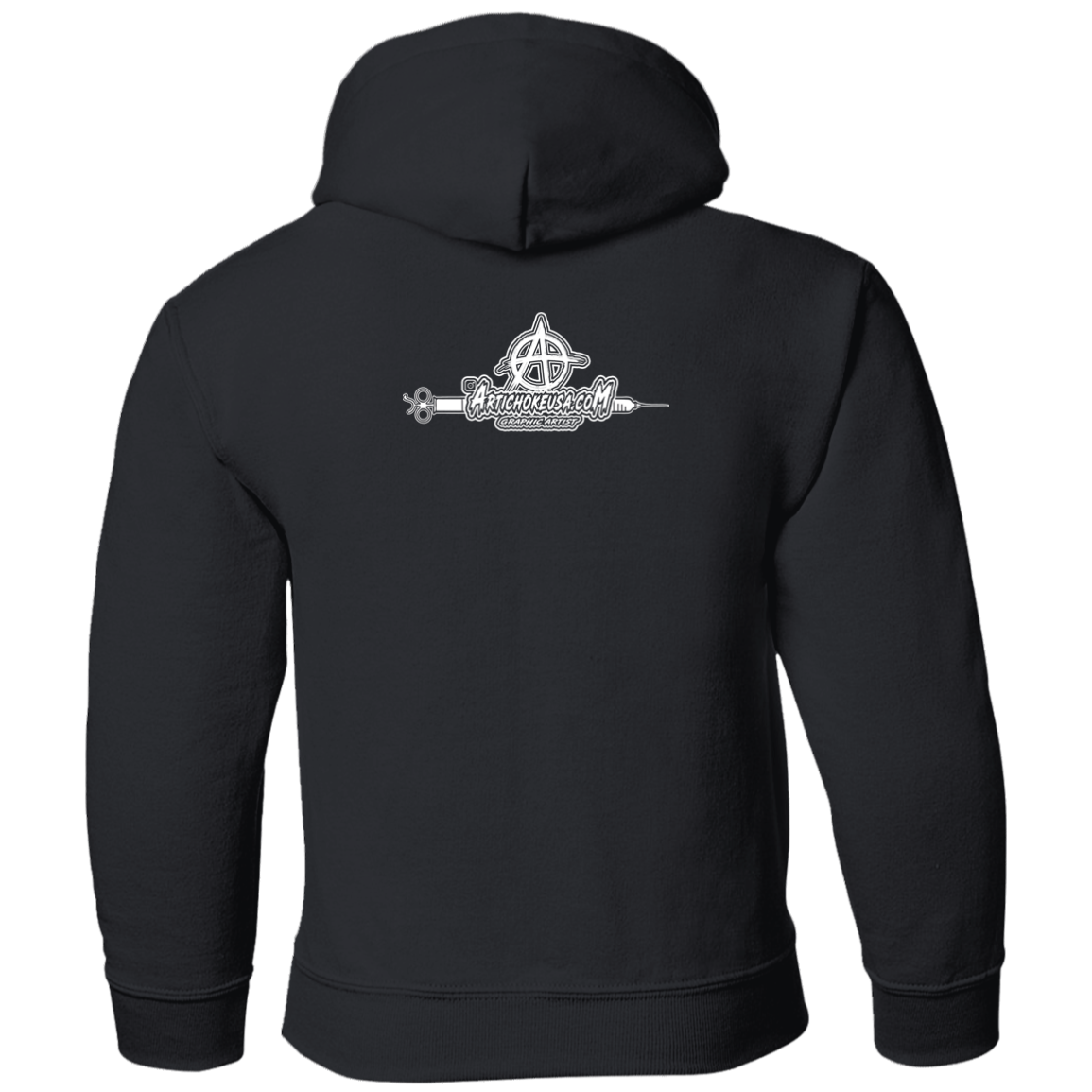 ArtichokeUSA Custom Design. Vaccinated AF (and fine). Youth Pullover Hoodie