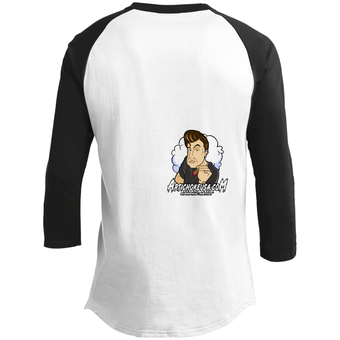 ArtichokeUSA Custom Design. Innovation. Elon Musk Parody Fan Art. Youth 3/4 Raglan Sleeve Shirt