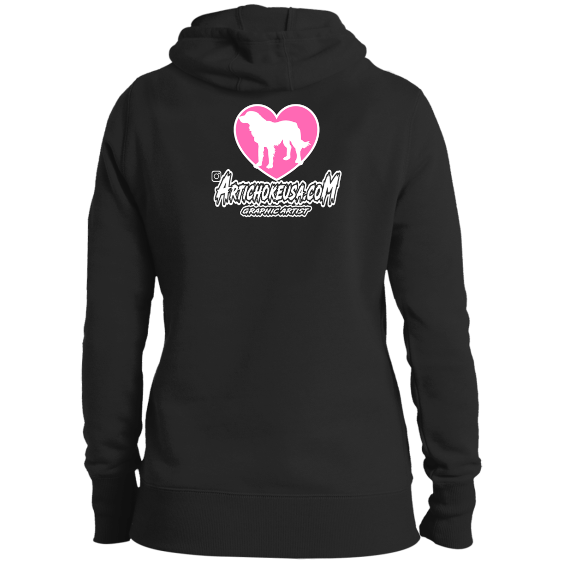 ArtichokeUSA Custom Design. Ruffing the Passer. Labrador Edition. Female Version. Ladies' Pullover Hooded Sweatshirt
