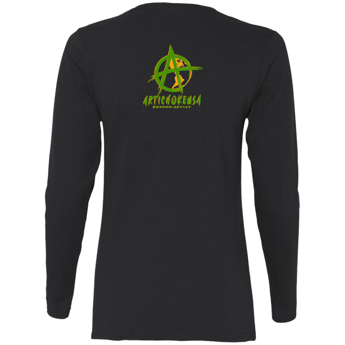 ArtichokeUSA Custom Design. EARTH-ART=EH. Ladies' 100% Cotton Long Sleeve T-Shirt