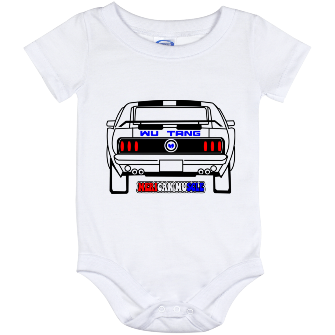 ArtichokeUSA Custom Design. Merican Muscle. Wu-Tang / Mustang Parody. Baby Onesie 12 Month